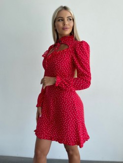 Жіноча сукня із софту колір червоний р.46/48 452355