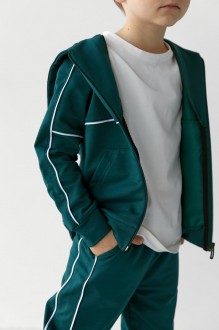 Спортивний костюм на хлопчика колір зелений/білий р.110 408074