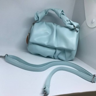 Жіноча сумочка з ремінцем колір блакитний 435844