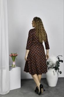 Жіноча сукня з поясом колір коричневий р.46/48 452416