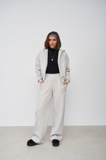 Жіночий костюм двійка з брюками палаццо колір бетон р.M 449551