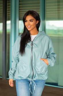 Жіноча куртка з плащової тканини фісташкового кольору SKL122-374290