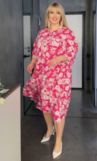 Жіноча сукня із софту колір малина р.46/50 453265
