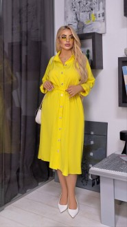 Жіноча вільна сукня із софту колір жовтий р.50/52 452557