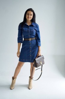 Жіноча коротка сукня &quot;PRO РІШУЧІСТЬ&quot; колір синій р.M 445687