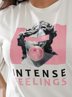 Жіноча футболка INTENSE колір молочний р.48/50 433177