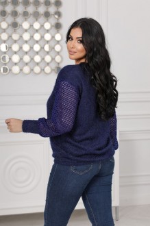 Жіночий светр трикотажний колір синій р.48/50 445621