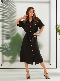 Жіноча сукня-сорочка колір чорний 435706