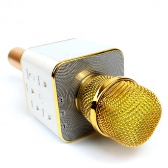 Мікрофон караоке Tuxun бездротової bluetooth золотий Q7 MS SKL118-130336