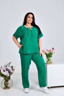 Жіночий костюм-двійка колір зелений р.50/52 434436