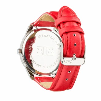 Годинник ZIZ Єдиноріг з додатковим ремінцем, ремінець макове-червоний, срібло 228867