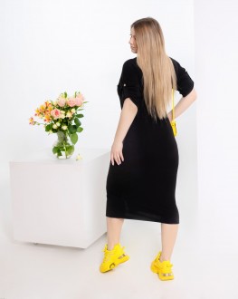 Жіноча сукня на кулісці та застібається на блискавку чорного кольору р.48/50 362679
