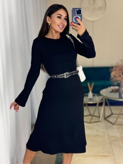 Жіноча сукня із ангори колір чорний р.46/48 447937