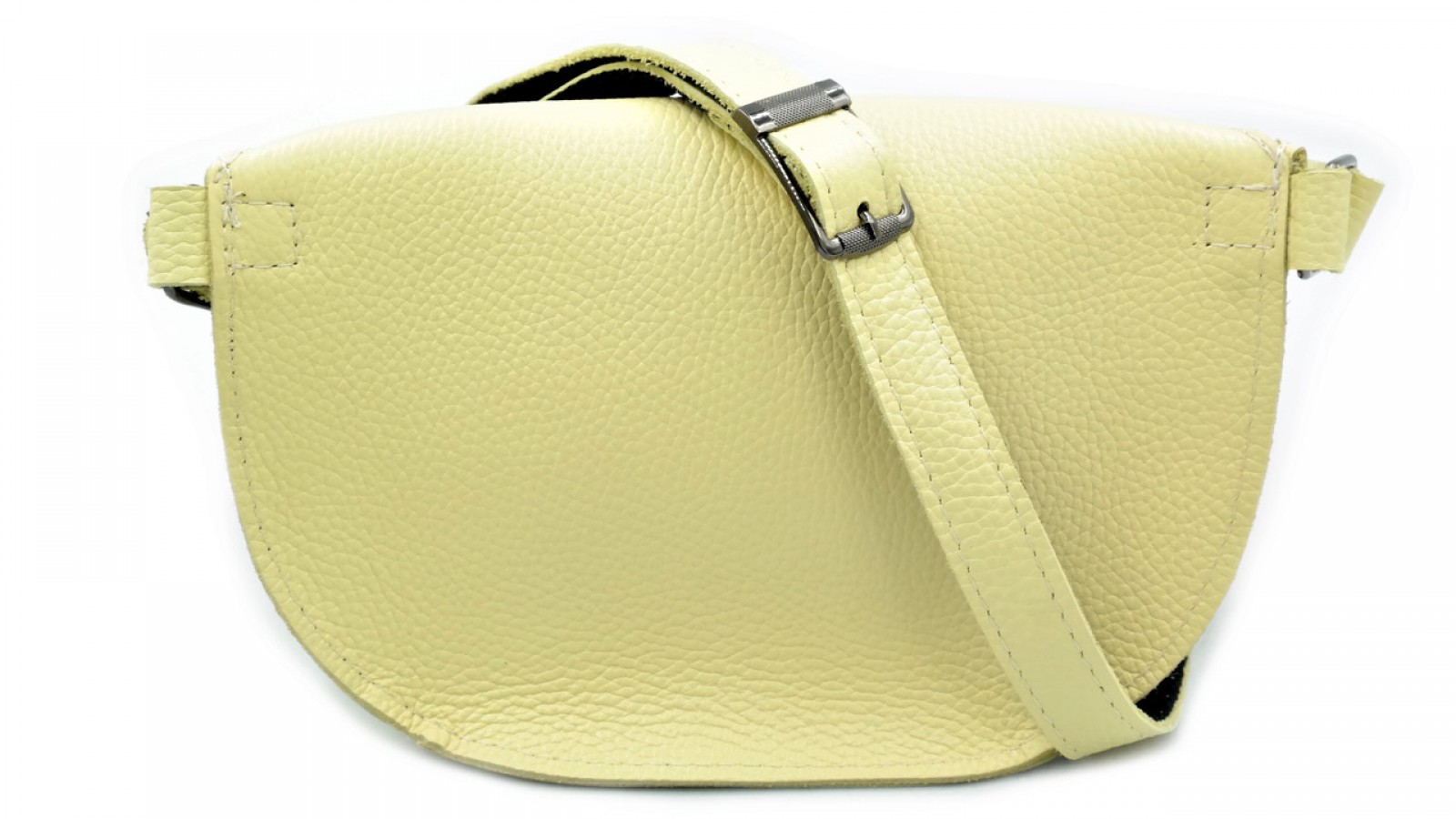 Жіноча шкіряна сумка на пояс бананка колір жовтий 295516