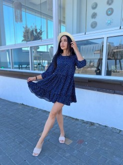 Жіноча сукня із софту колір темно-синій р.42/46 453417