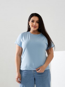 Жіноча футболка колір блакитний р.52/54 432384