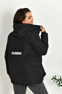 Жіноча коротка куртка колір чорний р.48/50 449630