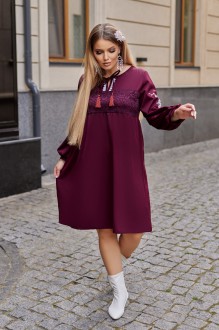 Жіноча ошатна сукня колір марсала р.52/54 377725