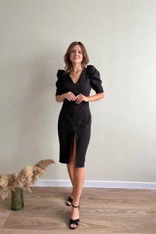 Жіноча сукня з рукавом чорного кольору р.S 385655