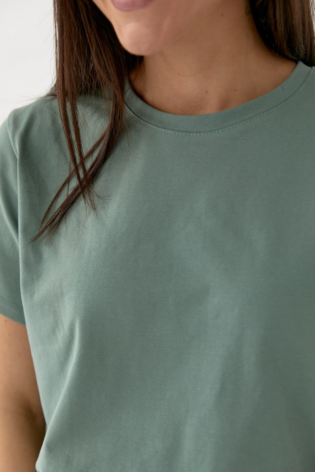 Жіноча базова футболка колір м'ята р.XS 438003