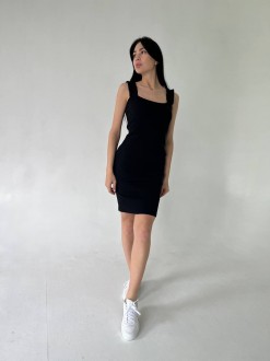 Жіноча сукня в рубчик колір чорний р.універсальний 455890