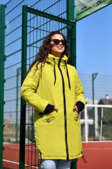 Жіноча куртка з капюшоном колір лайм р.52/54 449817