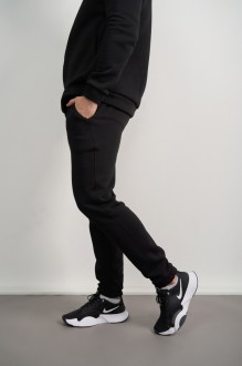 Чоловічий теплий спортивний костюм колір чорний р.M 444302