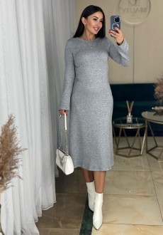 Жіноча сукня із ангори колір сірий р.50/52 447940
