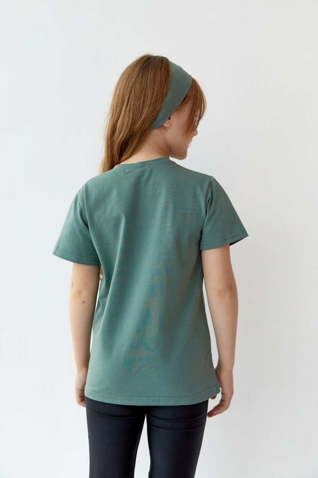 Базова дитяча однотонна футболка колір м'ята р.170 441116