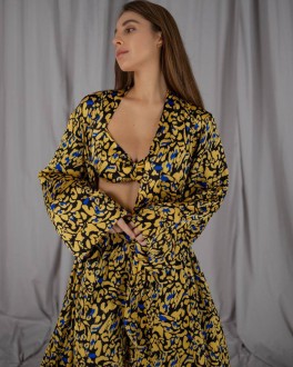 Жіночий піжамний костюм трійка колір жовтий р.S/M 448463