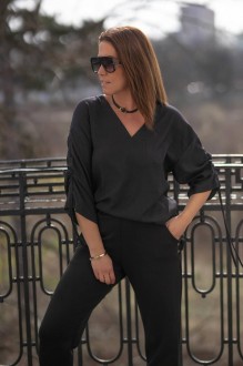 Жіноча блуза колір чорний р.54/56 454977