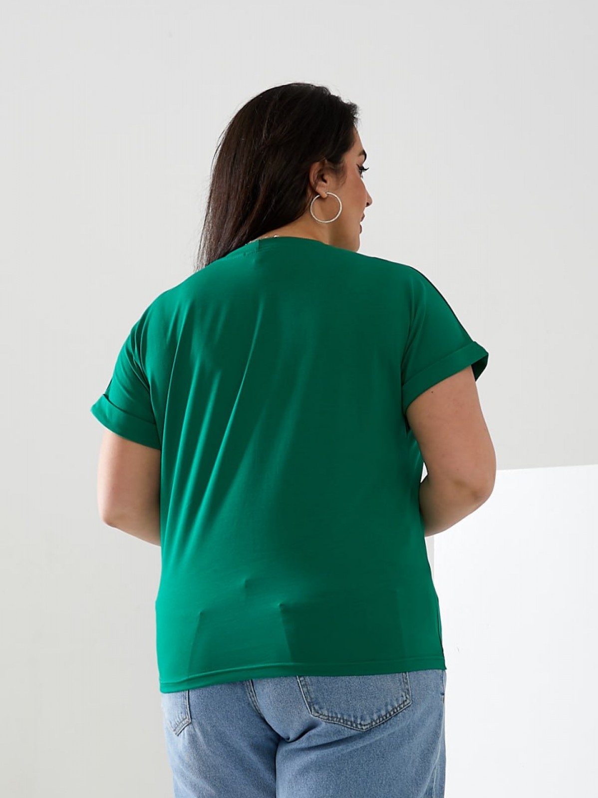 Жіноча футболка колір зелений р.48/50 432386