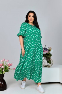 Жіноча сукня міді колір зелений р.50/52 433020
