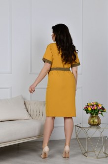 Жіноча сукня прямого фасону колір жовтий р.52/54 432858