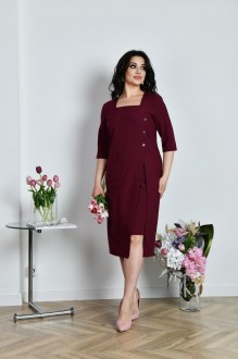 Жіноча асиметрична сукня колір марсал р.48/50 438133
