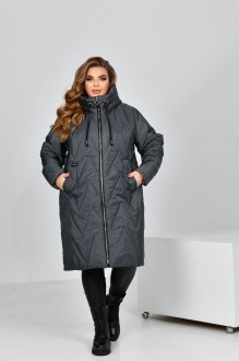 Жіноча тепла курточка колір сірий р.60 447525