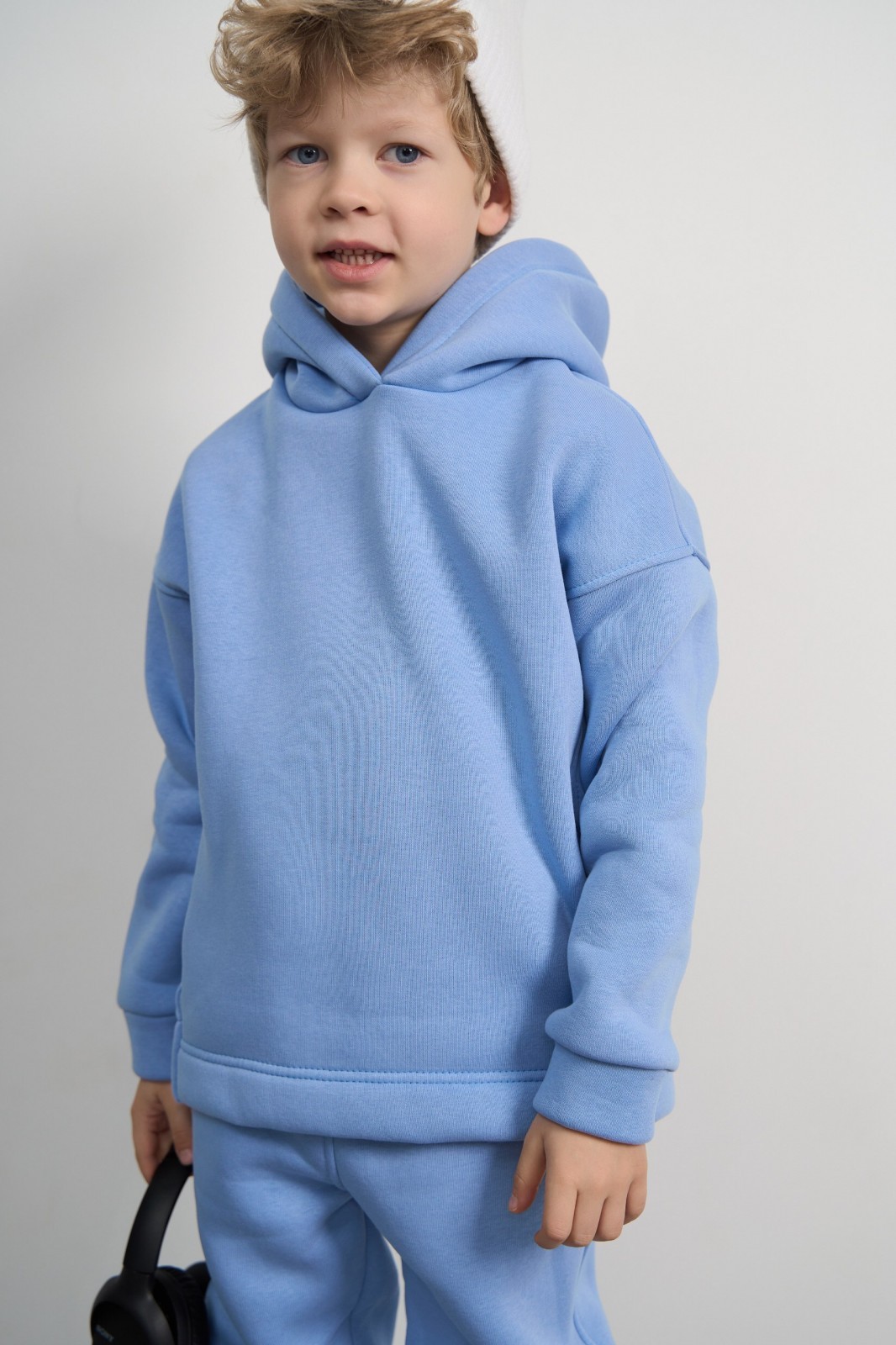 Дитячий спортивний костюм для хлопчика колір світло-блакитний р.134 444155