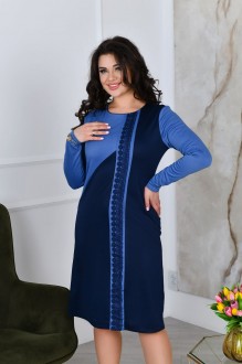 Жіноча трикотажна сукня синього кольору р.52/54 396969