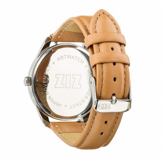 Годинник ZIZ Мінімалізм, ремінець карамельно-коричневий, срібло і додатковий ремінець 142852