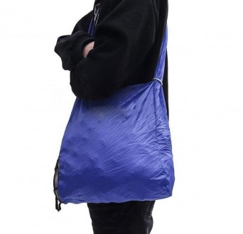 Складна компактна сумка-шоппер синя Sshopping bag to roll up 322287