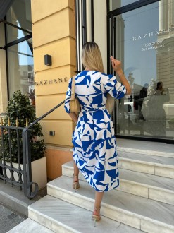 Жіноча сукня із шовкового софту колір синій р.46/48 456059