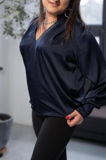 Жіноча сорочка із шовку армані колір синій р.50/54 446028