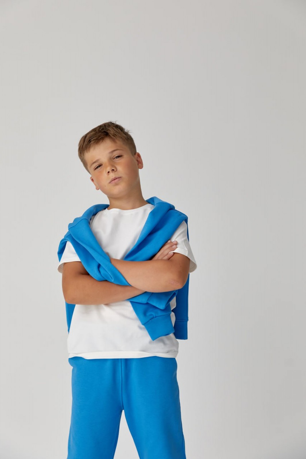 Дитячий спортивний костюм для хлопчика блакитний р.164 439873