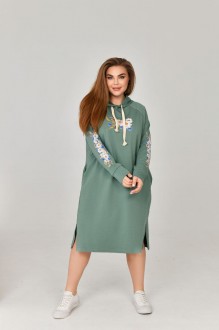 Жіноча сукня спорт з капюшоном колір оливка р.54 454451