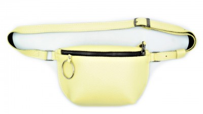 Жіноча шкіряна сумка на пояс бананка колір жовтий SKL85-295516