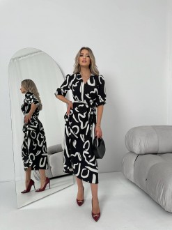 Жіноча сукня із шовкового софту колір чорний р.46/48 454129