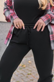 Жіночі теплі спортивні штани колір чорний р.52/54 445802