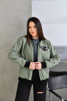 Жіноча куртка бомбер колір олива р.52/54 450813