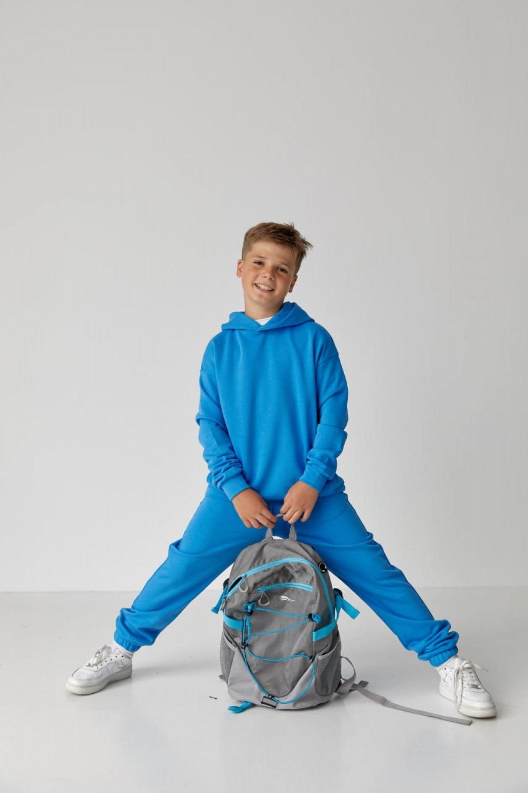 Дитячий спортивний костюм для хлопчика блакитний р.146 439870