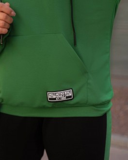Жіночий спортивний костюм колір зелений-чорний р.48/50 439178